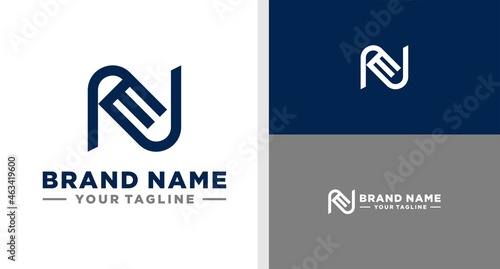 NE LOGO MONOGRAM LINE ELEGANT EDITABLE