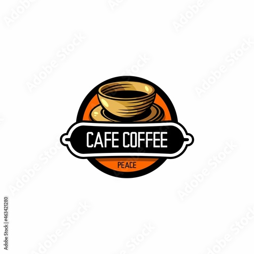 cafe logo illustration vector, cup of coffee logo