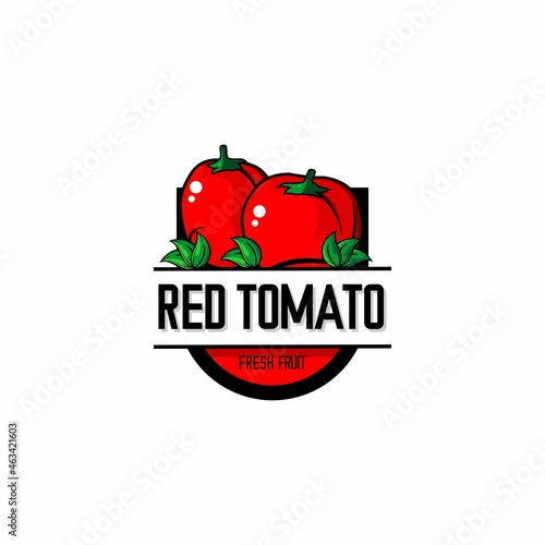 red tomato logo illustration vector