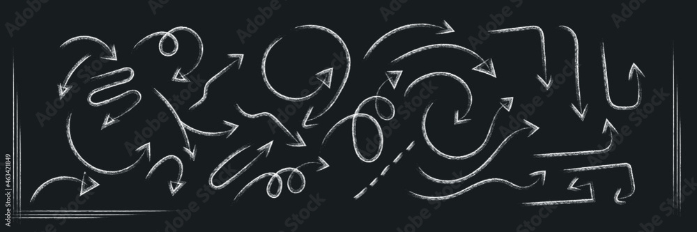 chalkboard arrows vector graphic element. chalkboard arrows vector graphic element.