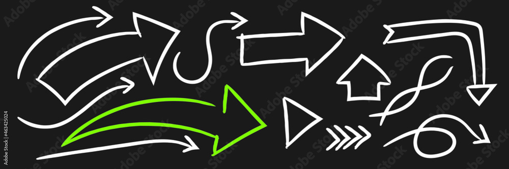 chalkboard arrows vector graphic element. chalkboard arrows vector graphic element.