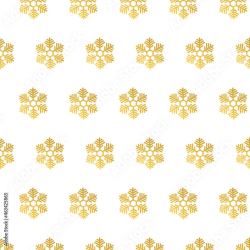 Winter seamless gold pattern with snowflakes. Perfect for package banner or christmas layout.