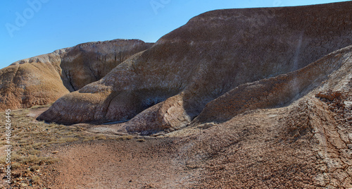 chalk mountains in the steppes of Kazakhstan. photo