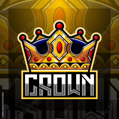 Crown esport mascot logo design