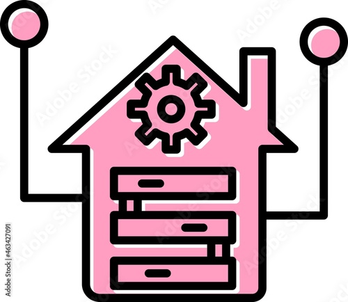 Data Warehouse Filled Linear Vector Icon Design