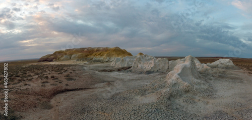 chalk mountains in the steppes of Kazakhstan. photo