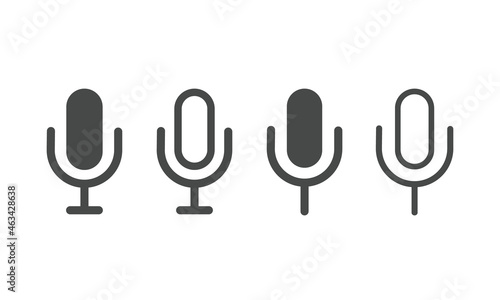 Microphone vector icon set isolated on white background for website, mobile apps