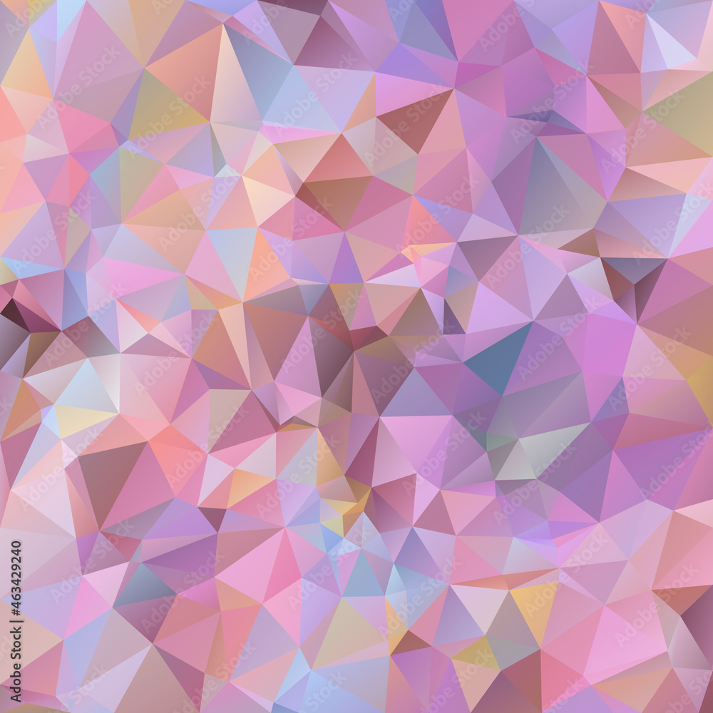 vector abstract irregular polygon square background - triangle low poly pattern - color cute baby pink violet orange