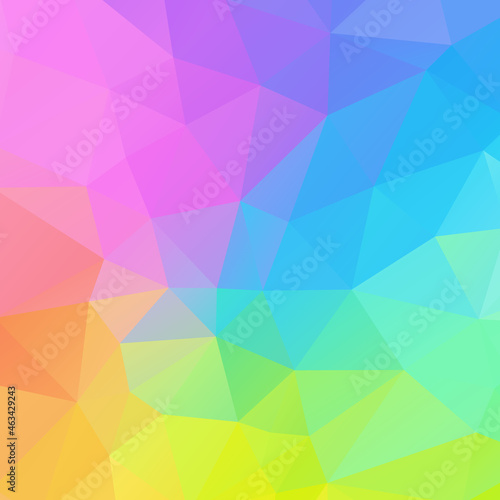 vector abstract irregular polygon square background - triangle low poly pattern - full spectrum multi color rainbow light soft pastel