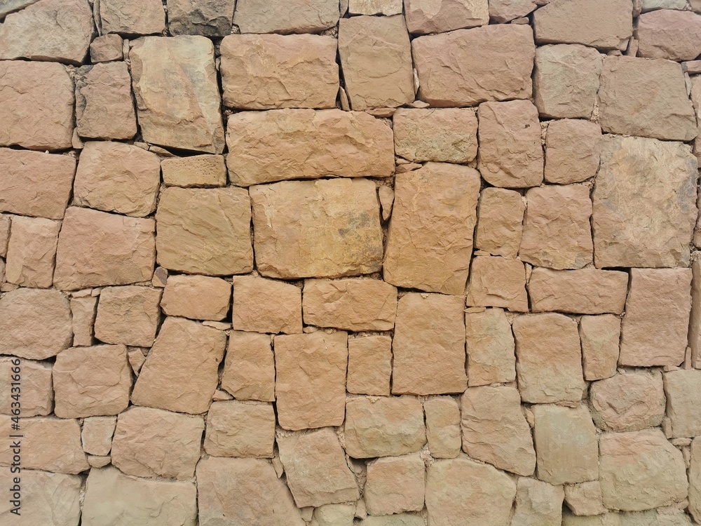 View of orange brick wall texture