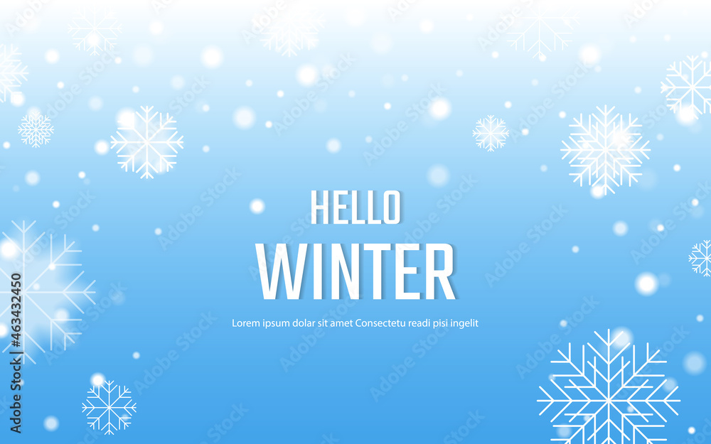 winter background vector design, snowflake winter background vector design, snowflake