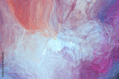 abstract watercolor background with transparent fluid pearly effect, fluid art, red, pink, greenish, layers, painted water surface 