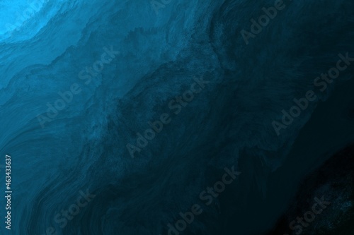 blue background with space, deep navy blue paint, fluid art, ocean waves, teal minimalistic wallpaper  © NIKACOLDBLUE