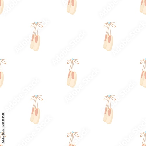 Hanging ballet shoes pattern seamless background texture repeat wallpaper geometric vector