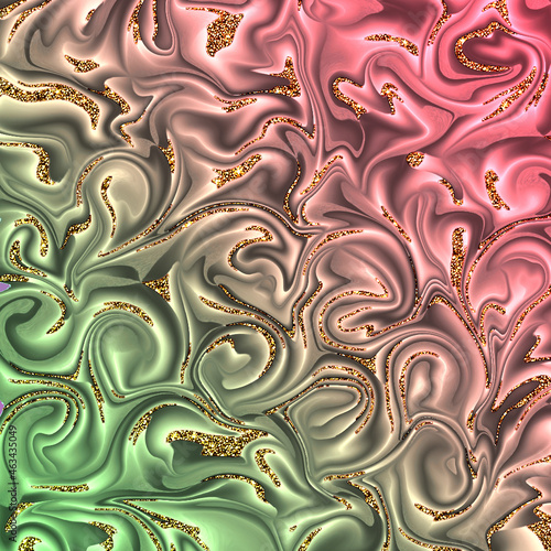 design riccioluto sfumatura verde chiaro rosa