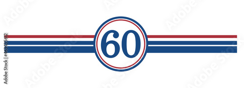 60th Birthday, number 60 classic style Aged To Perfection Birthday retro desgn