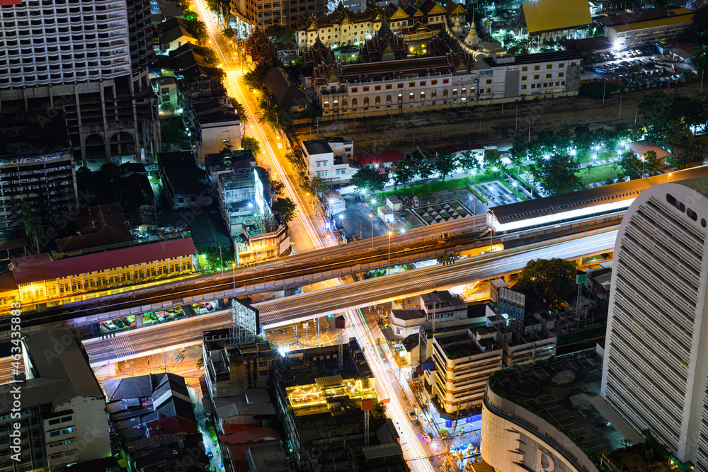 Fototapeta premium Photographs of streets and city lights at night