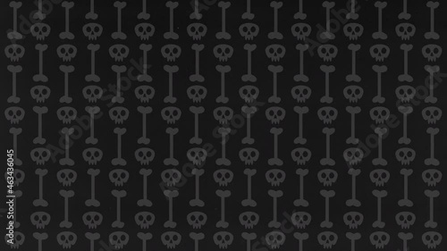 Halloween Background 4K Animation - Skulls and Bones Pattern. Looped Animation. Seamless Background.