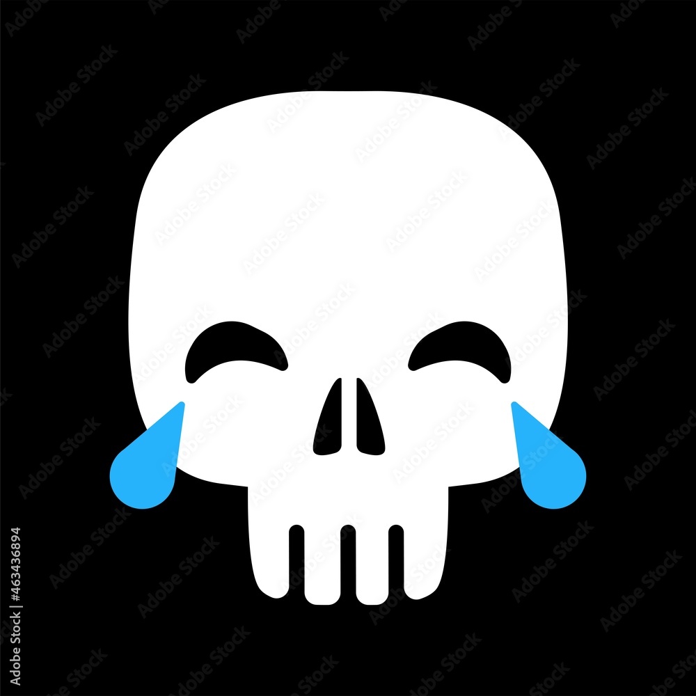 Vector Emoji white Skull set with Different Reactions Isolated on black Background. Modern Emoticons Collection in Flat Style. Halloween silhouette elements. vector for halloween card decoration Vector Emoji white Skull set with Different Reactions Isolated on black Background. Modern Emoticons Collection in Flat Style. Halloween silhouette elements. vector for halloween card decoration
