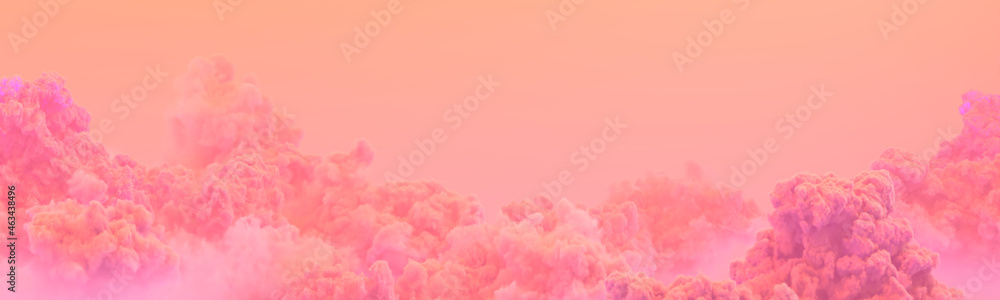 orange panorama of cumulus sundown background , design nature 3D rendering orange panorama of cumulus sundown background , design nature 3D rendering