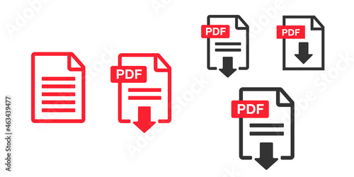 File document Icons. PDF file download icon