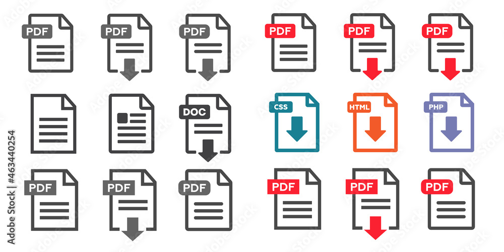 File download icon. Document text, symbol web format information. Document icon set File download icon. Document text, symbol web format information. Document icon set