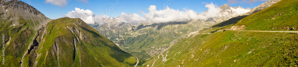 Furka Pass, Road Through Alps, Switzerland, Europe