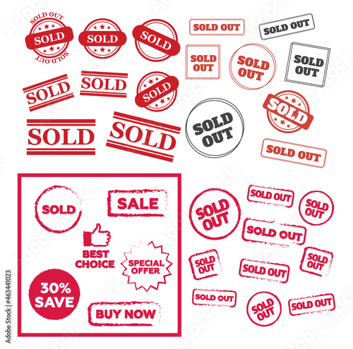 Sold out stamps grunge texture. Colored sold out grunge stamp