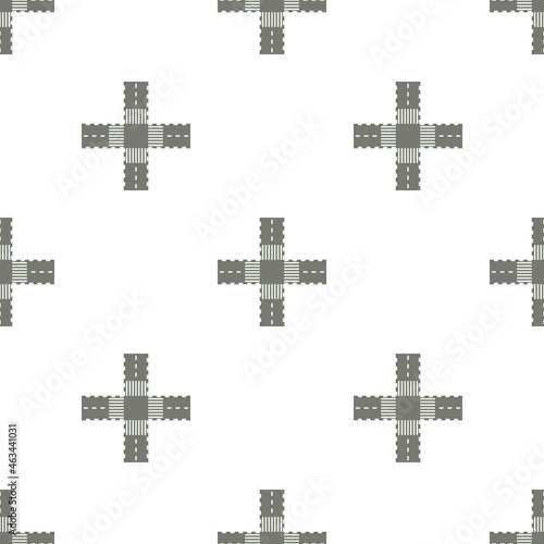 Empty road intersection pattern seamless background texture repeat wallpaper geometric vector