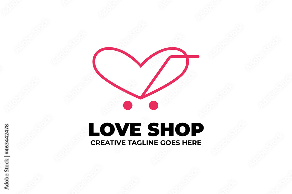 Love Shopping E-Commerce Monoline Logo