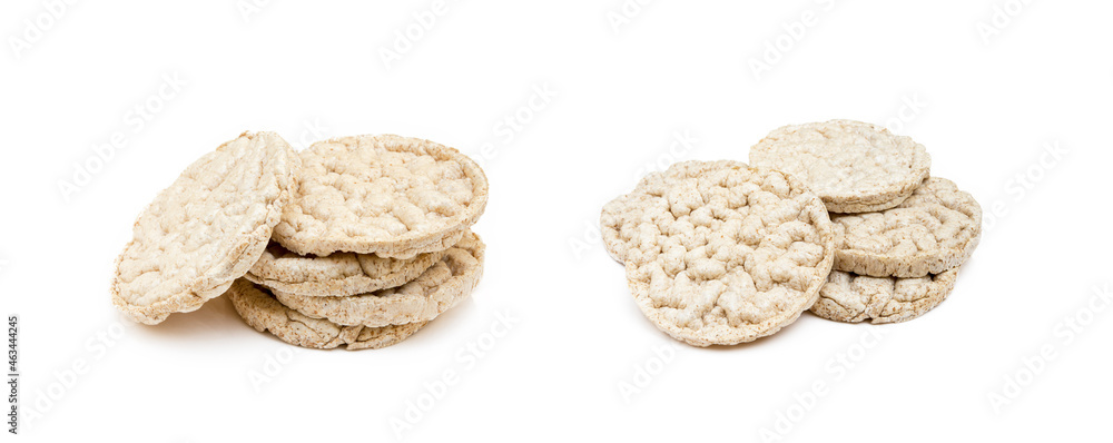 Cereal puffed sandwiches isolated on white background Cereal puffed sandwiches isolated on white background