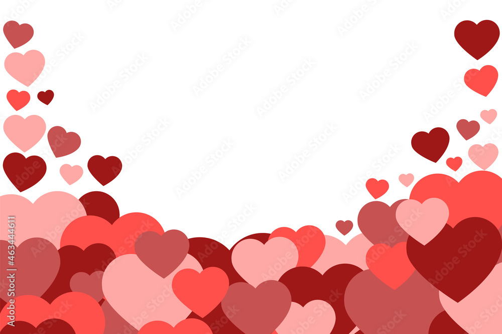 Romantic love frame on white background. Valentine's day frame
