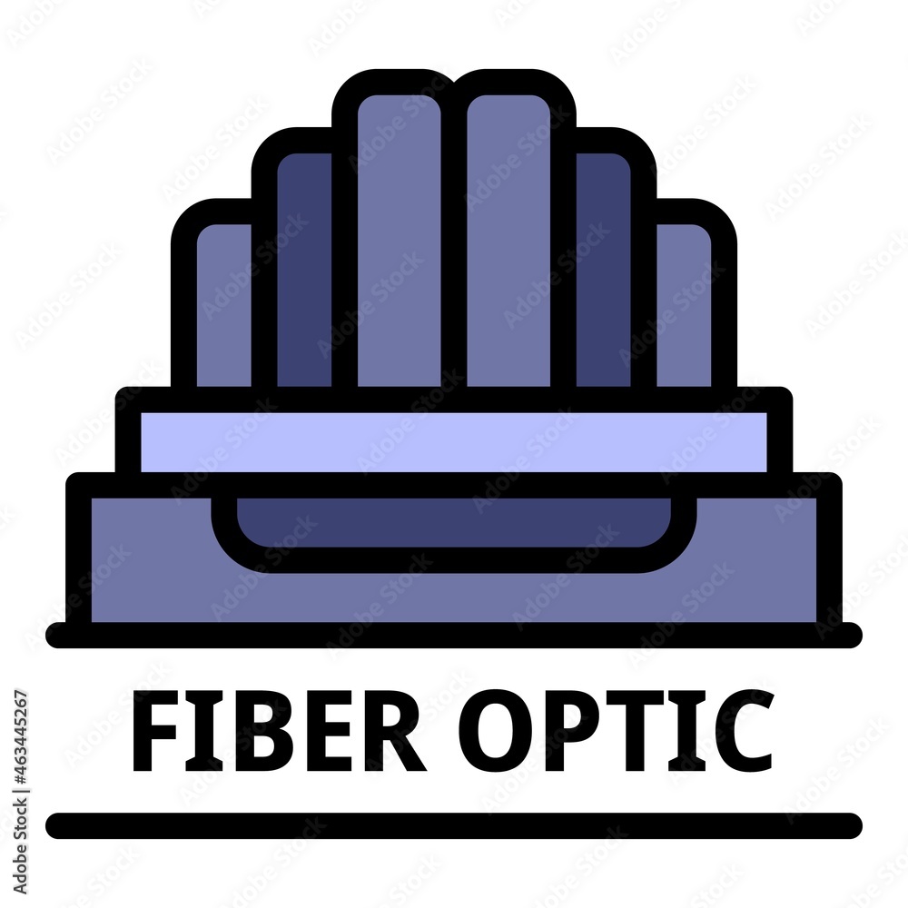 Fiber optic internet icon. Outline fiber optic internet vector icon color flat isolated Fiber optic internet icon. Outline fiber optic internet vector icon color flat isolated