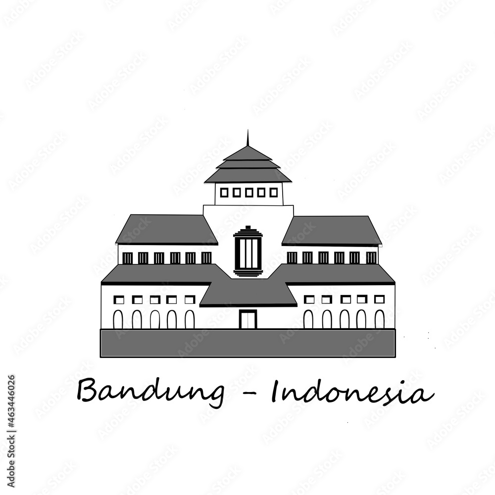 This is an illustration icon for the city of Bandung - Indonesia which is often called Gedung Sate