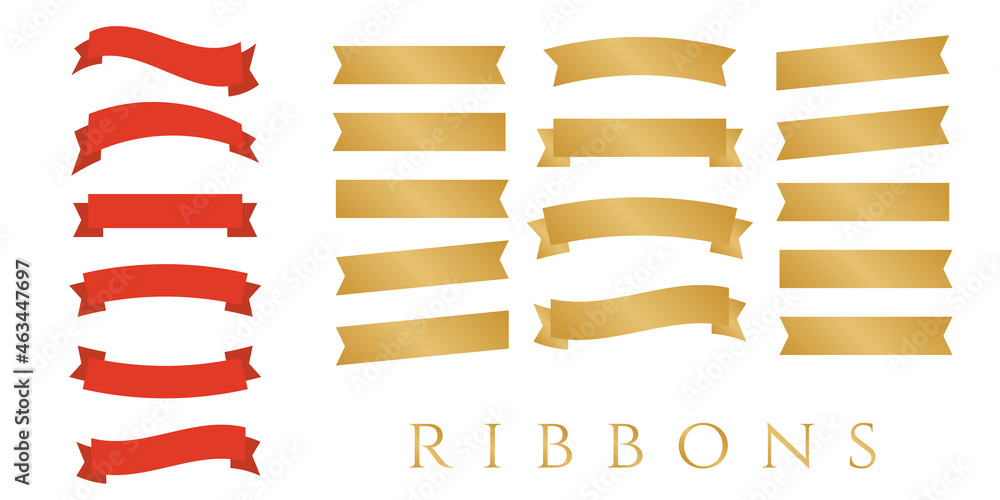 Red glossy ribbon vector banners.Flat vector ribbons Red glossy ribbon vector banners.Flat vector ribbons