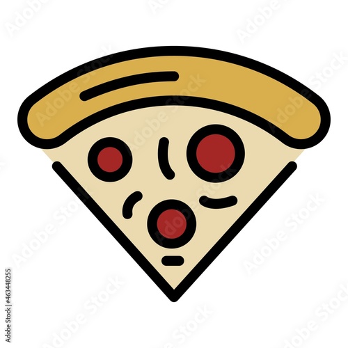 Slice of pizza with anchovies icon. Outline slice of pizza with anchovies vector icon color flat isolated