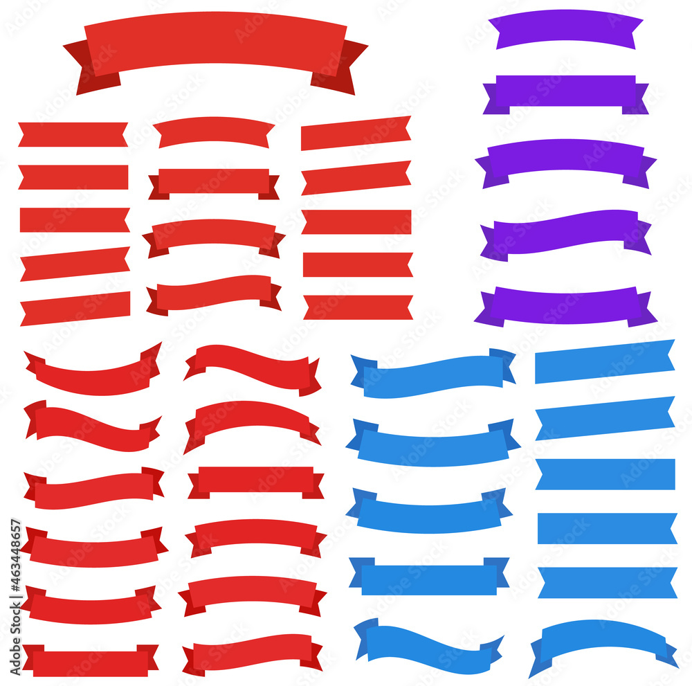 Flat vector ribbons. Banners flat. Banner ribbon vector set Flat vector ribbons. Banners flat. Banner ribbon vector set