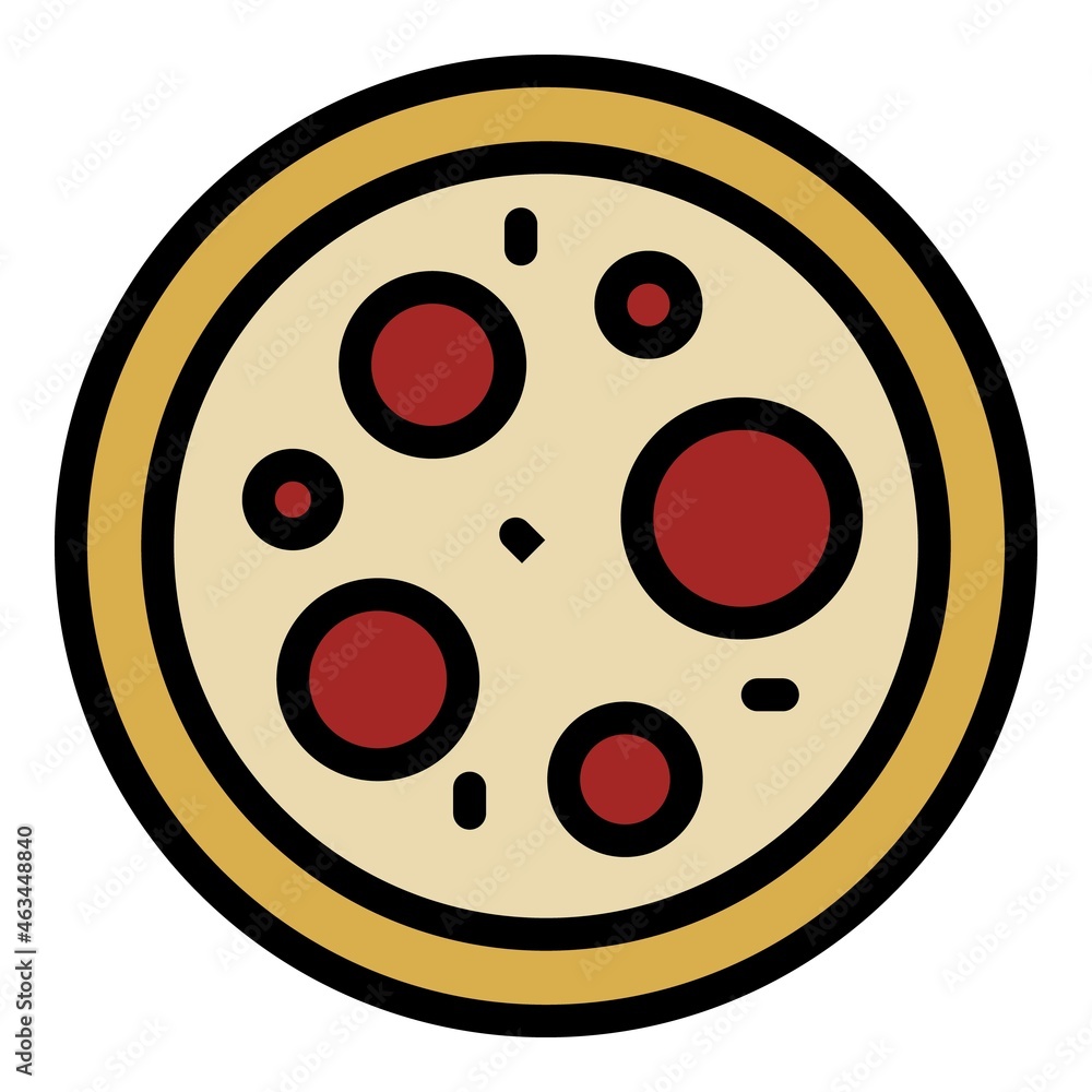 Huge pizza icon. Outline huge pizza vector icon color flat isolated Huge pizza icon. Outline huge pizza vector icon color flat isolated