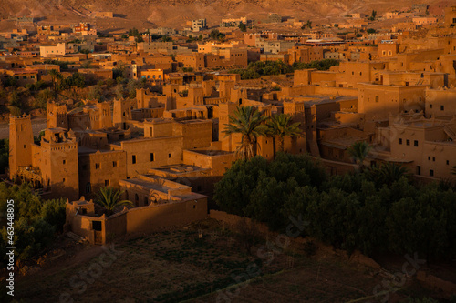 Kasbah Ait ben Haddou in Morocco.  Fortres and traditional clay houses from the Sahara desert. 