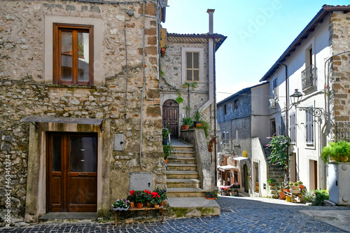 A  street of Villa Santo Stefano, a medieval town of Lazio region, Italy.