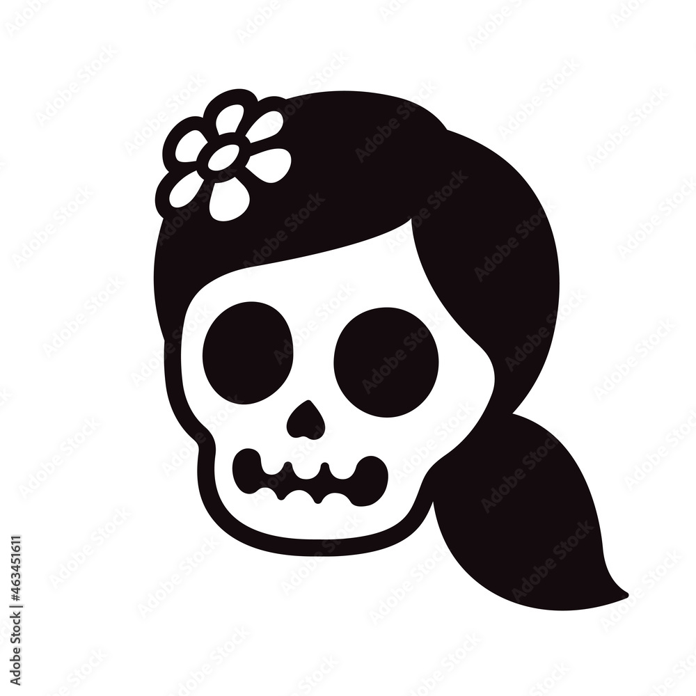 Fototapeta premium Cartoon female skull