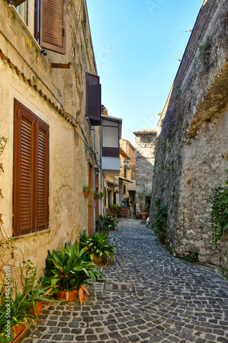 Fototapeta Naklejka Na Ścianę i Meble -  An alley of Villa Santo Stefano, a medieval town of Lazio region, Italy.