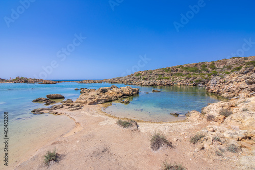 Aspri limni, is a tropical lagoon with salt water near Elafonisi, Chania, Crete, Greece.
