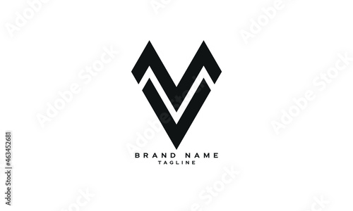 MV, VM, Abstract initial monogram letter alphabet logo design