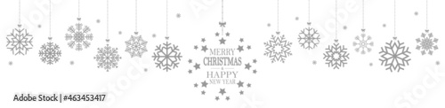 hanging snow flakes for christmas time with greetings