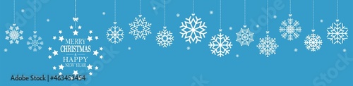 hanging snow flakes for christmas time with greetings