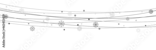 snow flakes on strings background for christmas time