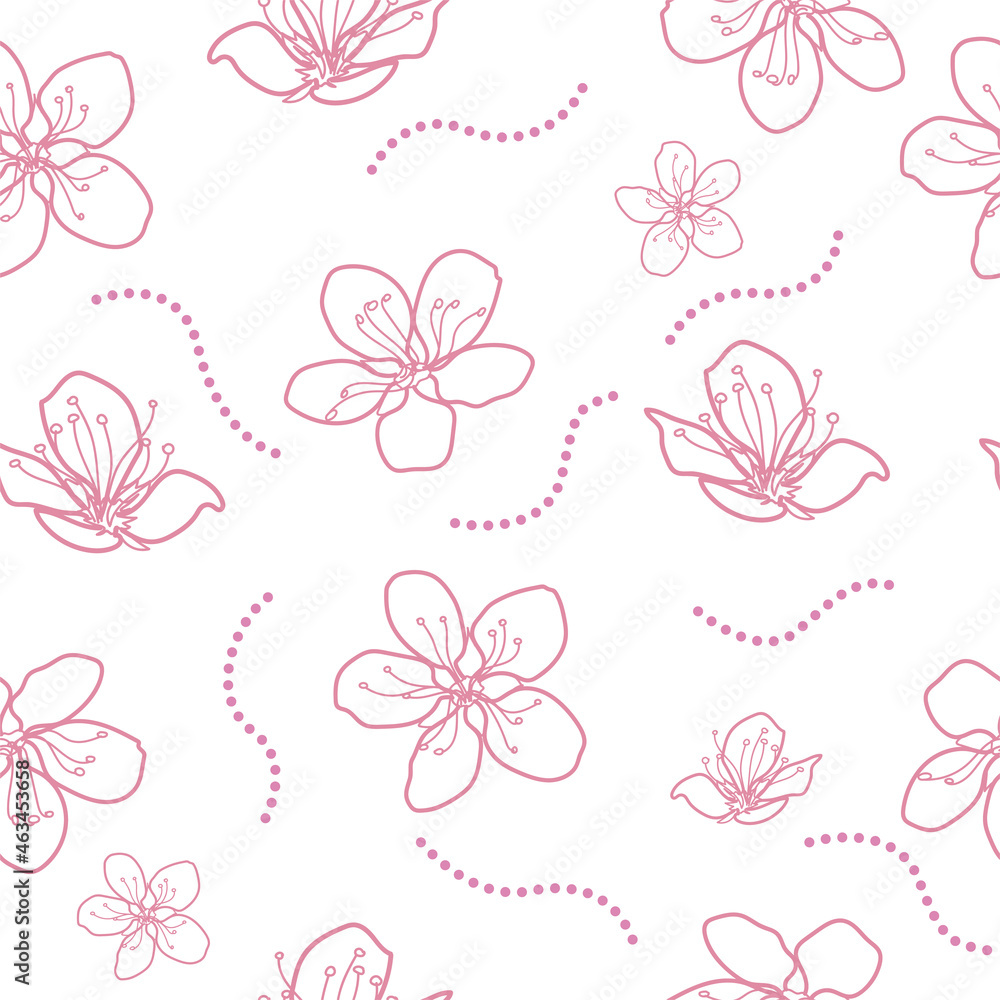 Cute hand-drawn floral seamless pattern Cute hand-drawn floral seamless pattern