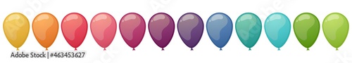 colored flying balloons collection