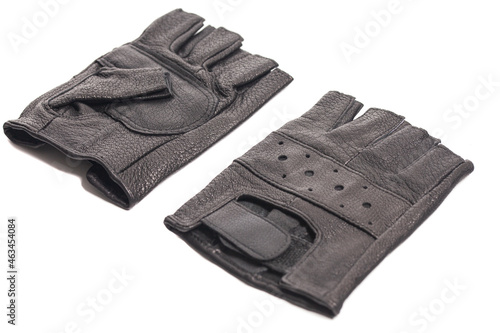 Drivers male leather gloves isolated on a white